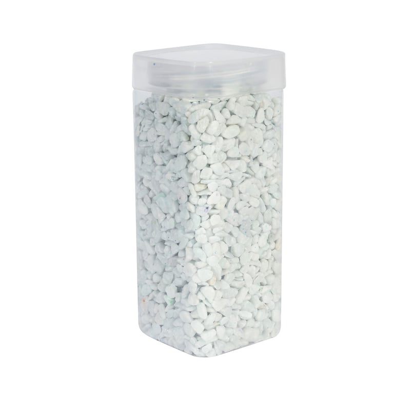 White Pebbles - 900g in Square Jar, Perfect for Home Decor and Indoor Plants