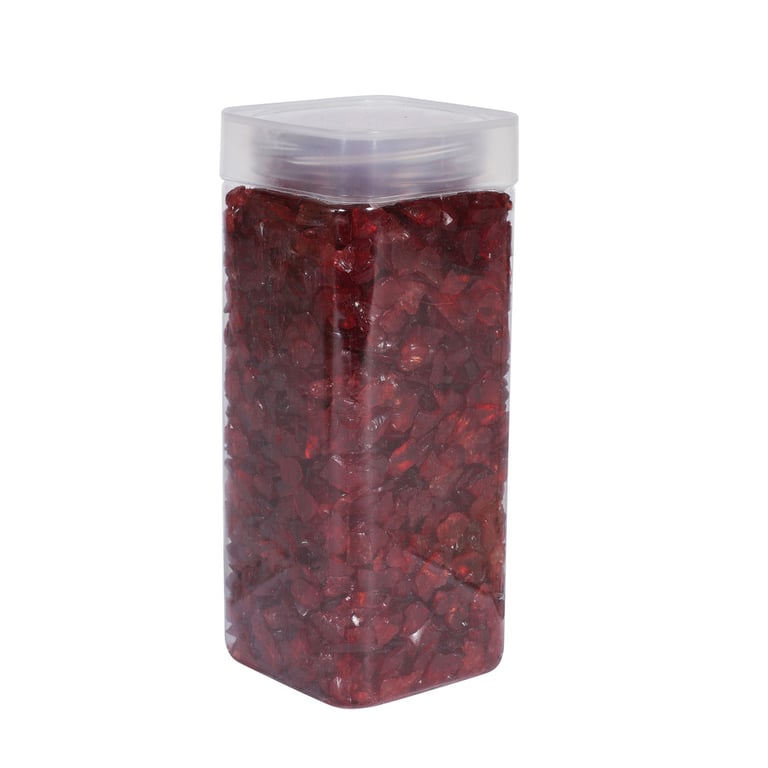 Red Glass Pebbles - 5-8mm Decorative Stones for Home Garden Landscaping (750g)