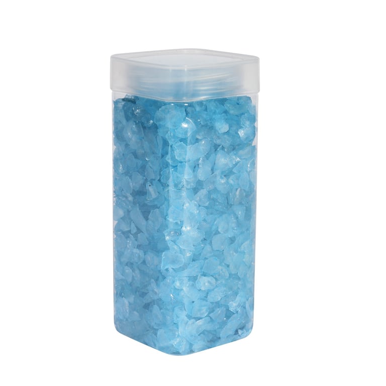 Light Blue Glass Pebbles - 750gr Decorative Stones for Home & Garden Landscaping Decoration