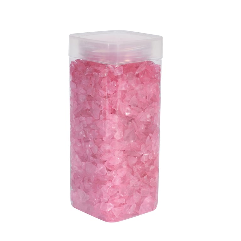 Light Pink Glass Pebbles - 750gr Decorative Stone Accents for Home & Garden