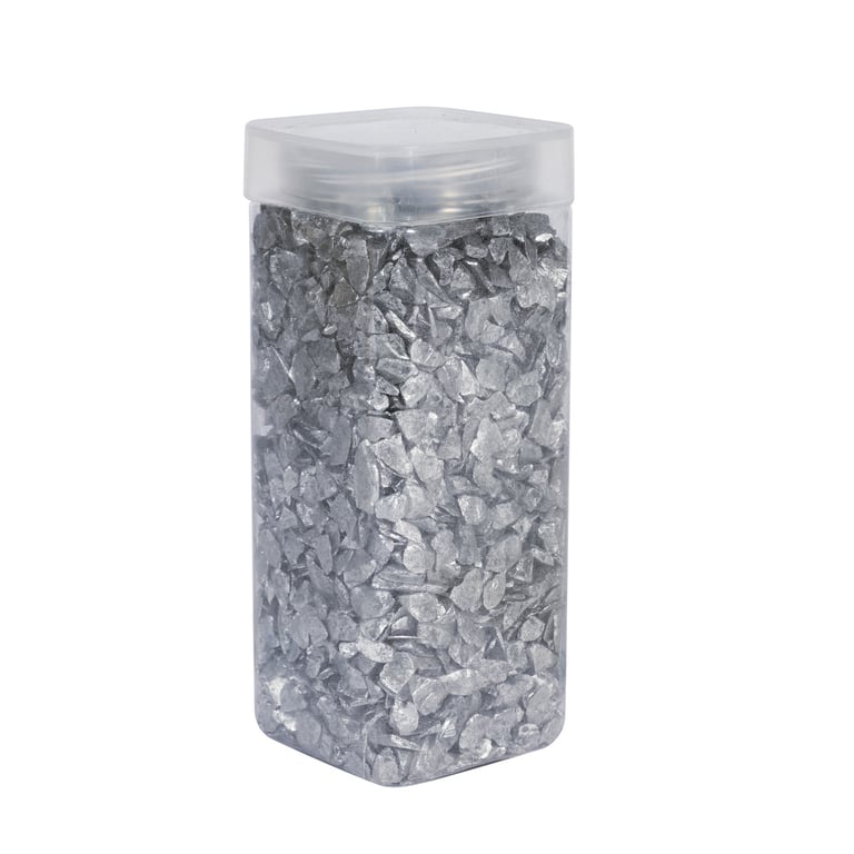 Silver Glass Pebbles - 750gr Home Decor and Garden Decoration Stones