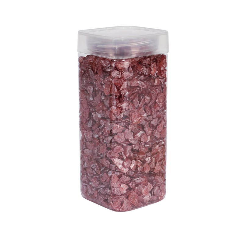 Pearlised Red Glass Pebbles - Decorative Stones for Home & Garden Decoration (750g)