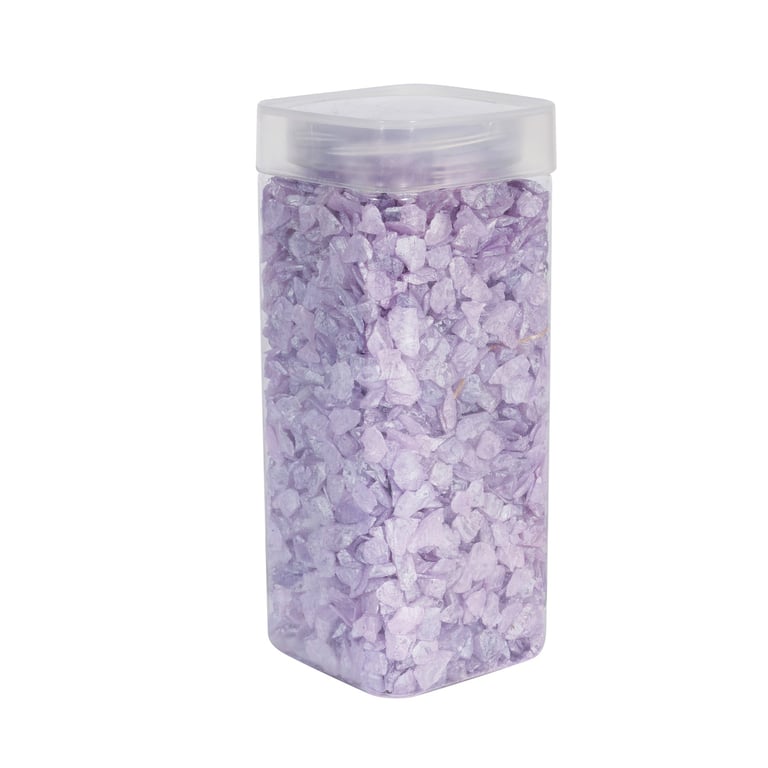 Pearlised Purple Glass Pebbles - 750gr Decorative Garden Landscaping Gravel Stones for Home Decor and Outdoor Use