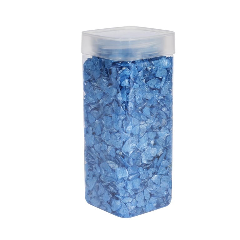 5-8mm Pearlised Blue Glass Pebbles - Decorative Gravel for Home & Garden, Aquariums and Beach Decor