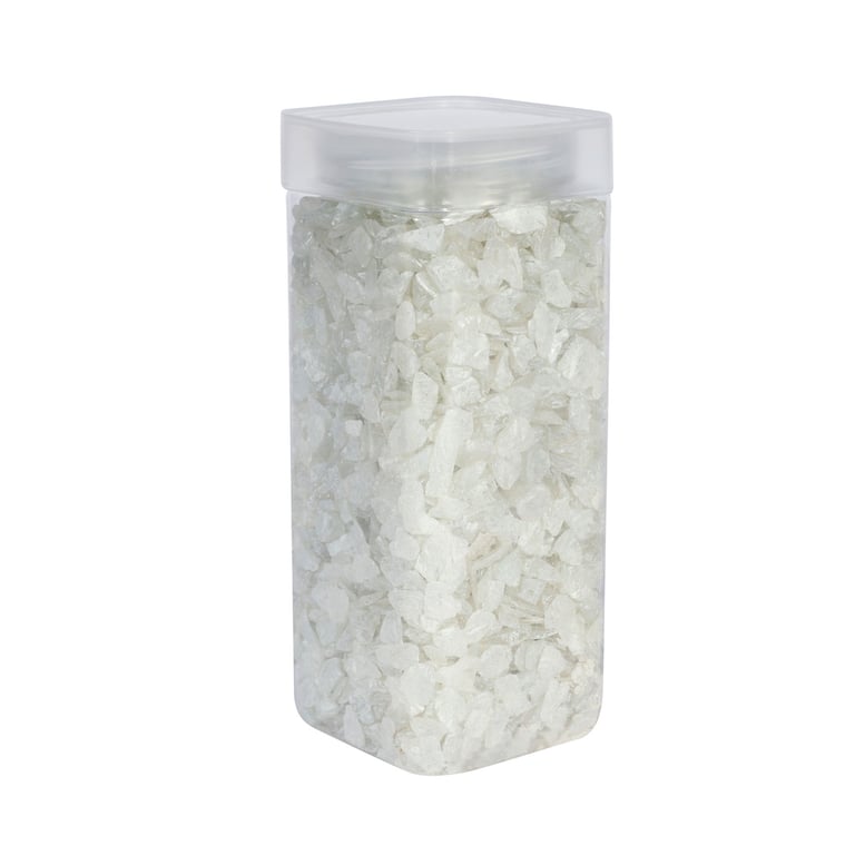 Pearlised White Glass Pebbles - Home Decor Stones 750gr Glass Decoration