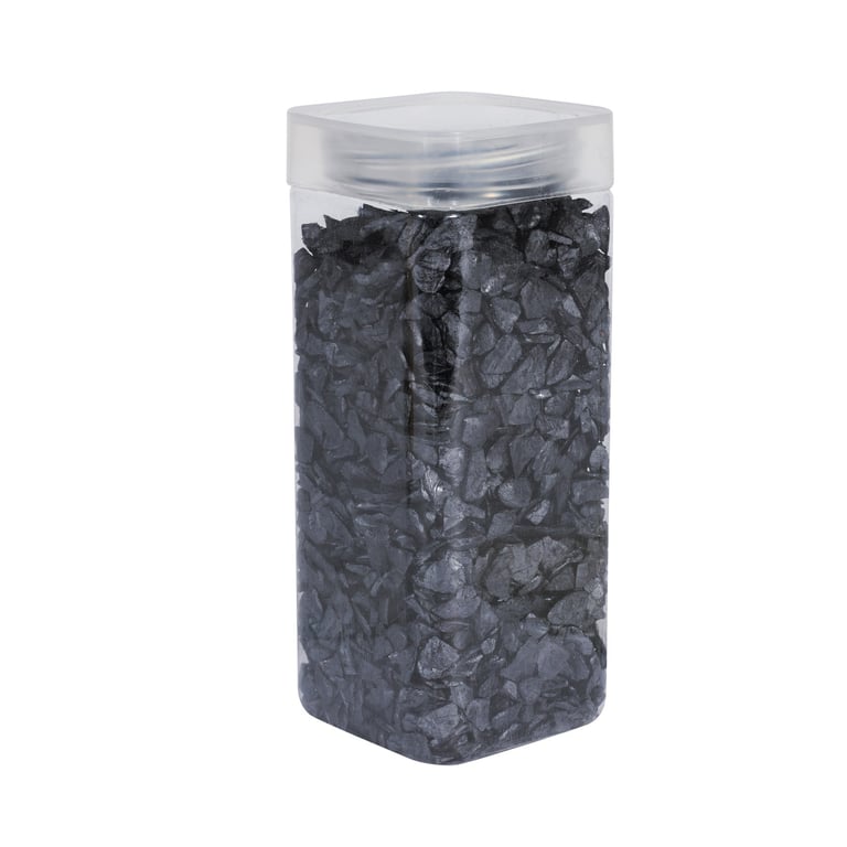 Pearlised Black Glass Pebbles for Home Decor and Aquariums - 5-8mm Gravel Stones (750g)