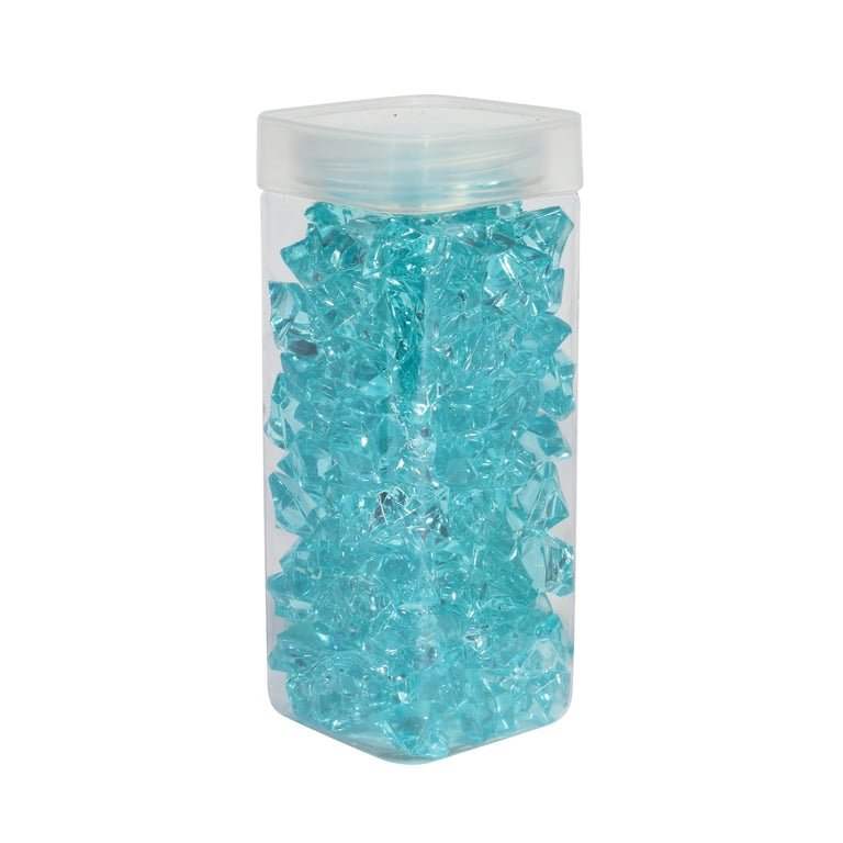 Large Turquoise Acrylic Stones - 300gr Square Jar Decor for Home & Garden