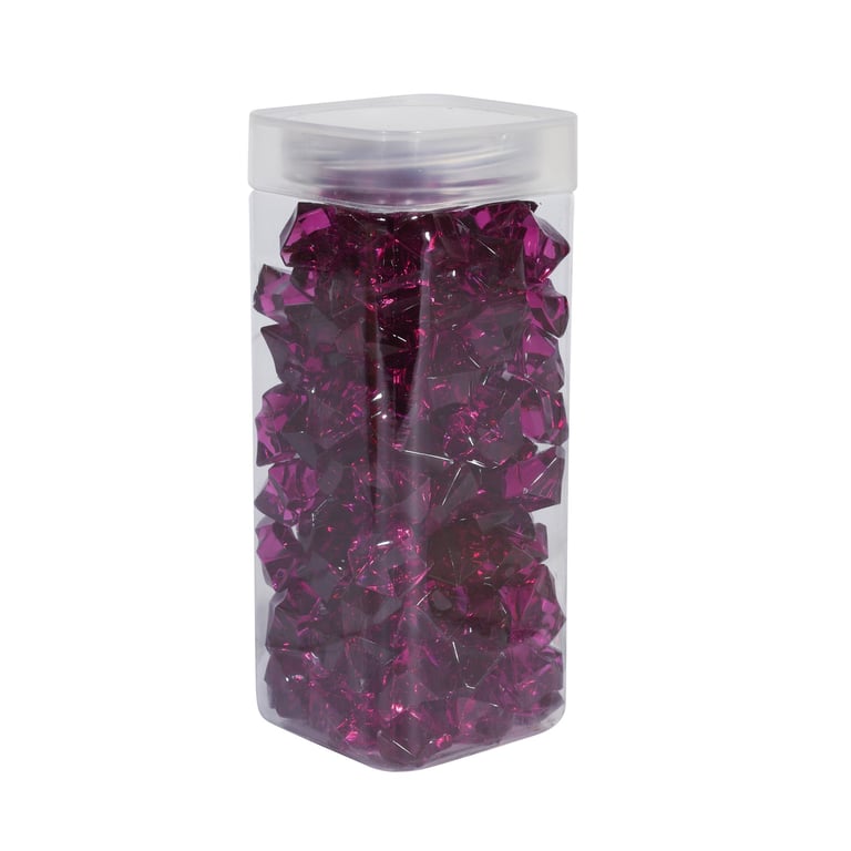 Dark Purple Acrylic Stone Vase - Large Square Jar Decor for Home and Garden Decoration