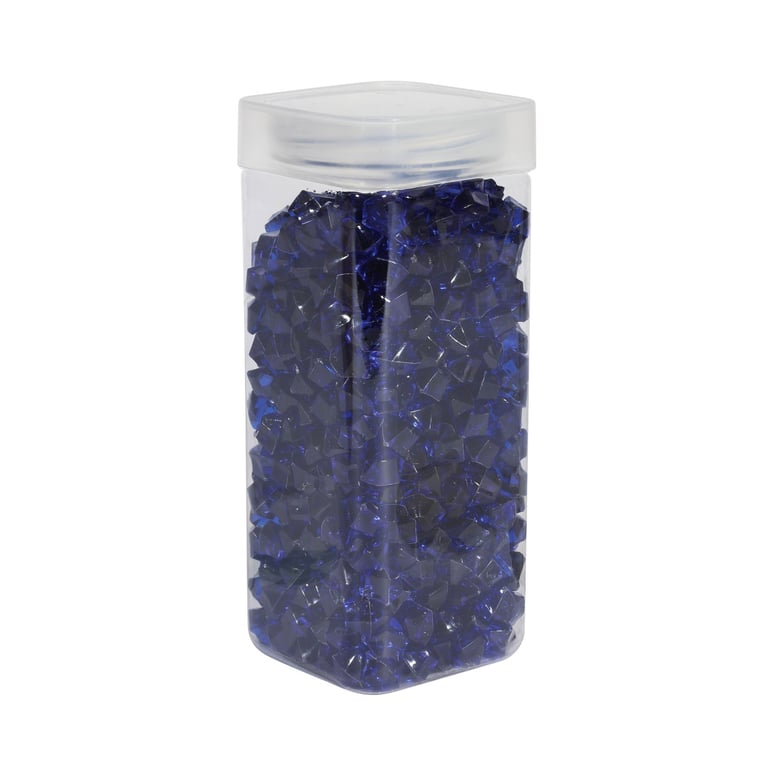 Dark Blue Acrylic Stone in Small Square Jar - Home Decor Garden Decoration