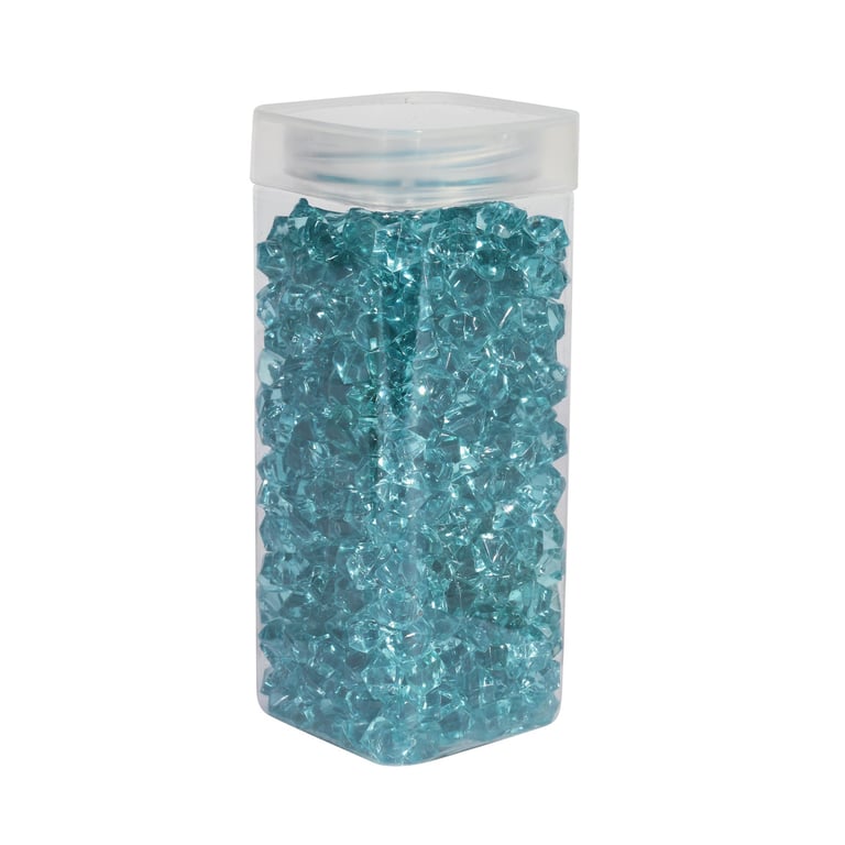Turquoise Acrylic Stone - Small Decorative Accent in Square Jar (320gr) Home Decor