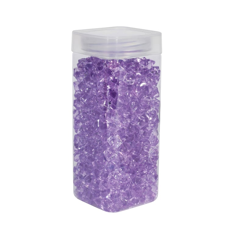 Lavender Acrylic Stone - Small Square Jar Home Decor Decoration