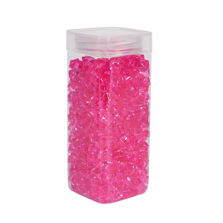 Fuchsia Acrylic Stone Square Jar Home Decor Accessory 320gr