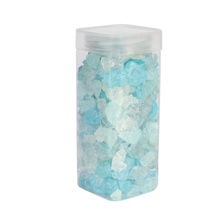 Pearlised White and Blue Glass Stones (750g) - Decorative Beads for Jewelry Making & Home Decor