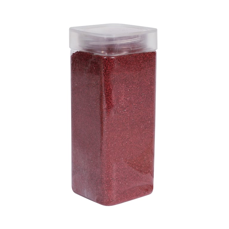 Dark Red Sand in Square Jar - 800gr Home Decor Accent