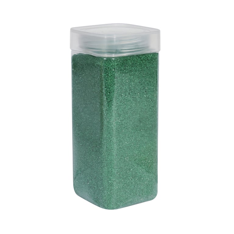 Dark Green Sand in Square Jar - Perfect for Indoor Gardening and Home Decor
