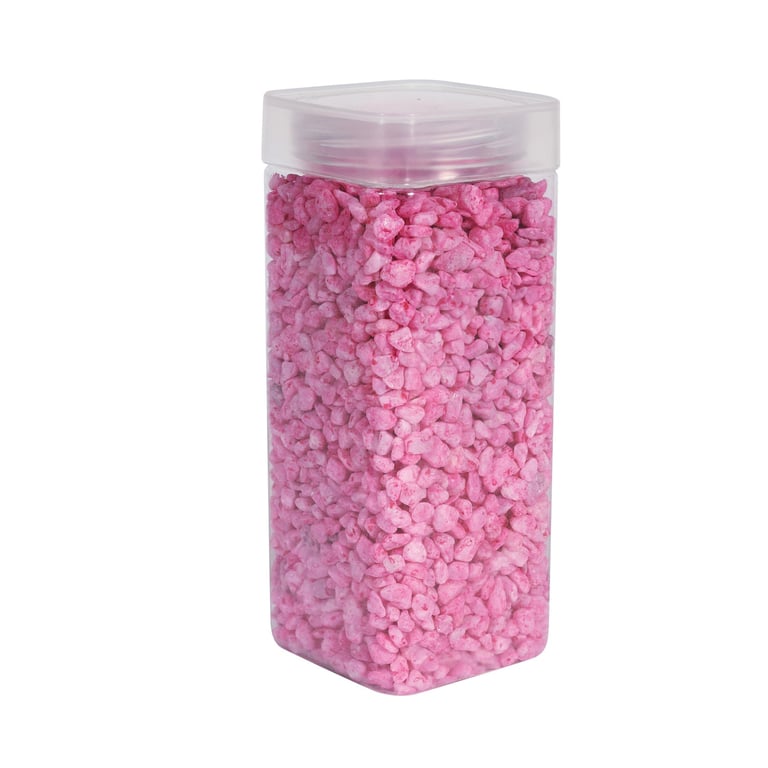 Pink Pebbles in 900g Square Jar - Garden Decor and Home Accent Stones