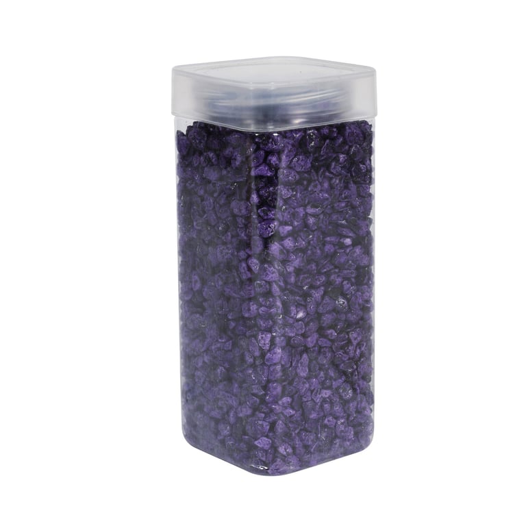 Purple Pebbles - Decorative Rocks for Home & Garden Decoration in Square Jar (900gr)