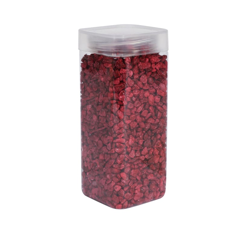 Dark Red Pebbles - 900gr, Decorative Rocks in Square Jar for Home and Garden Decoration