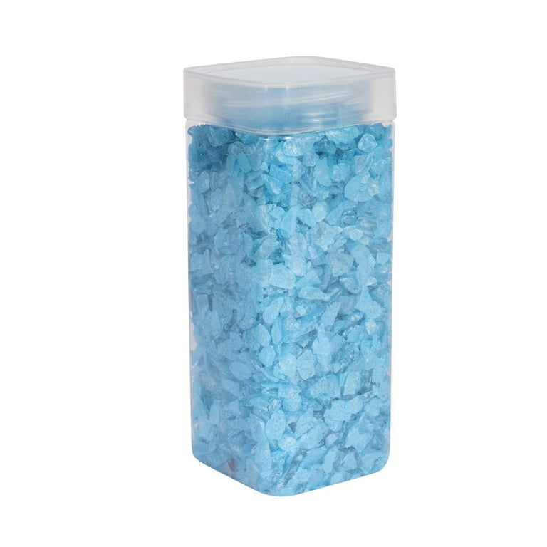 Light Blue Glass Pebbles - 750gr Home Decor Rocks for Indoor Gardens & Beach Decorations