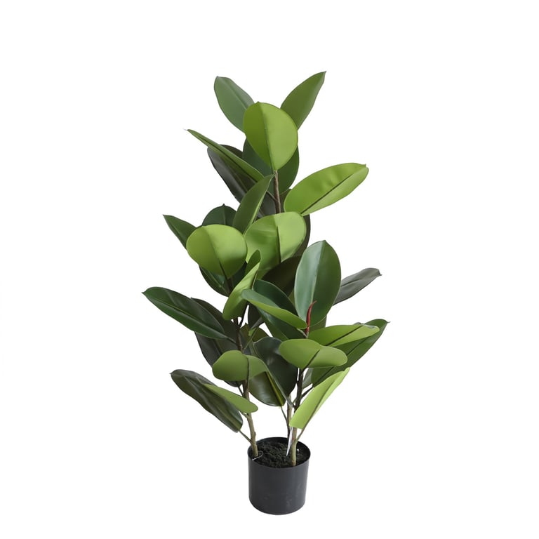 Artificial Rubber Plant - 100cm Indoor Greenery for Home & Office Decor