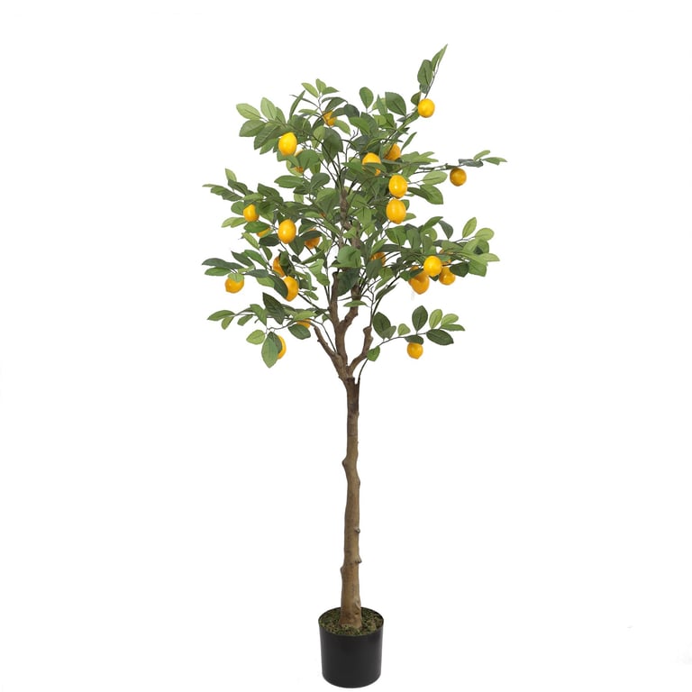 150cm Artificial Lemon Tree - Large Indoor Decorative Plant with Realistic Fake Citrus Fruits and Leaves