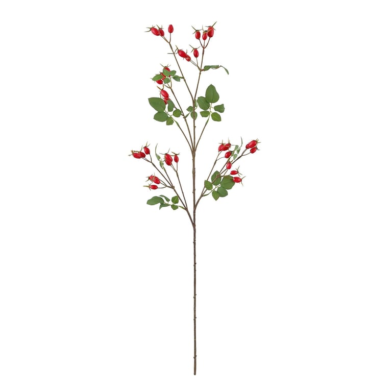Red Rose Hip 95cm Floral Beauty Spray for Home Decor and Garden Scents