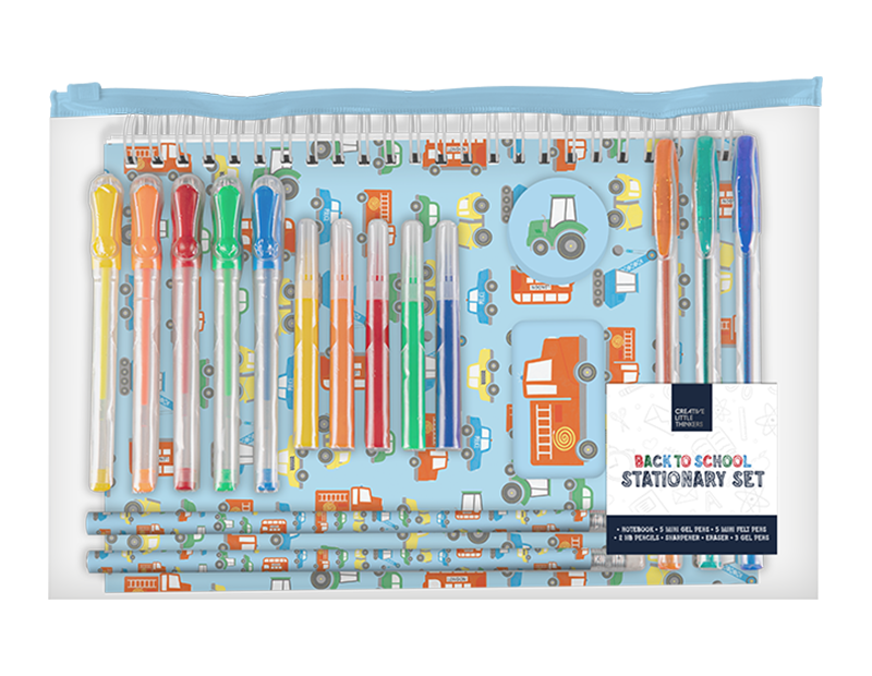 Assorted Boys Stationery Set (18 Piece) - Essential Office Supplies for School