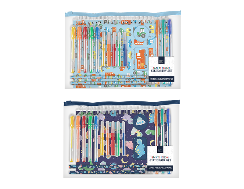 Assorted Boys Stationery Set (18 Piece) - Essential Office Supplies for School