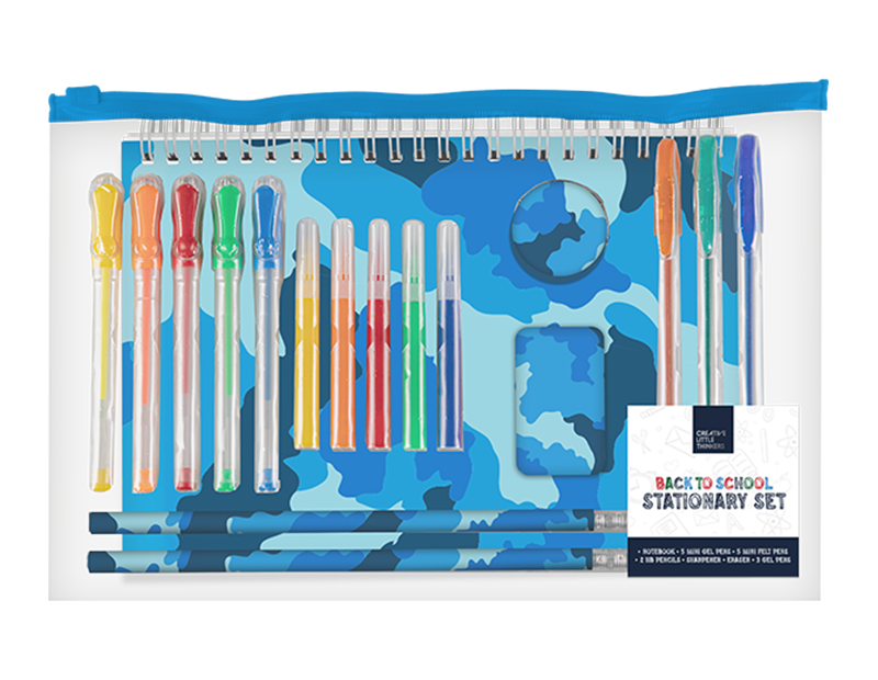 Boys 18-Piece Educational Stationery Set - Essential School Supplies for Kids and Students