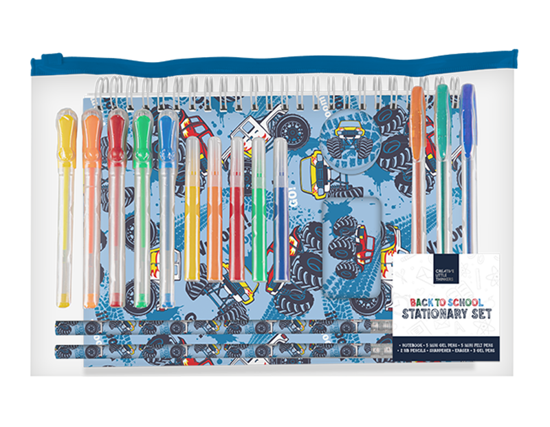 Boys 18-Piece Educational Stationery Set - Essential School Supplies for Kids and Students