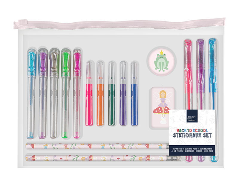 Assorted Girls Stationery Set - 18 Piece Office Essentials Gift Box
