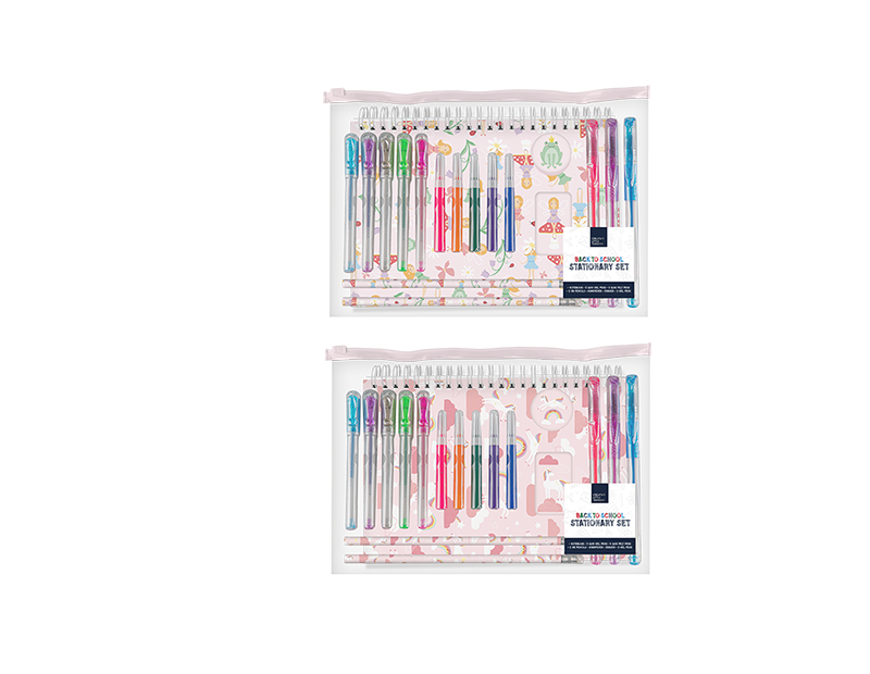 Assorted Girls Stationery Set - 18 Piece Office Essentials Gift Box