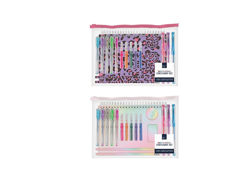 Girls 18-Piece Stationery Set - Essential School Supplies for Kids and Students
