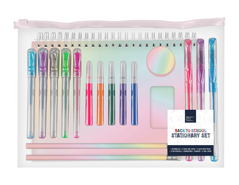 Girls 18-Piece Stationery Set - Essential School Supplies for Kids and Students