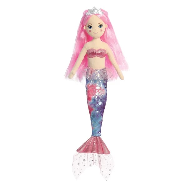 Sea Sparkles Star Mermaid 18 inch Home Decor Plush Toy - Mermaid Tail Accessory for Kids Sea Theme Room Decoration