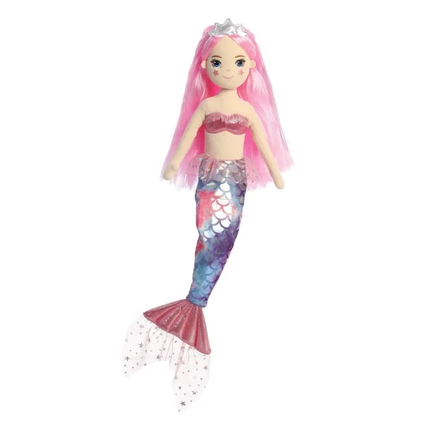 Sea Sparkles Star Mermaid 18 inch Home Decor Plush Toy - Mermaid Tail Accessory for Kids Sea Theme Room Decoration