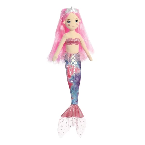 Sea Sparkles Star Mermaid 18 inch Home Decor Plush Toy - Mermaid Tail Accessory for Kids Sea Theme Room Decoration