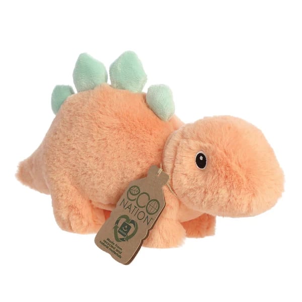 Eco Nation Steggy 8 Inch Sustainable Stegosaurus Dinosaur Toy and Home Decoration