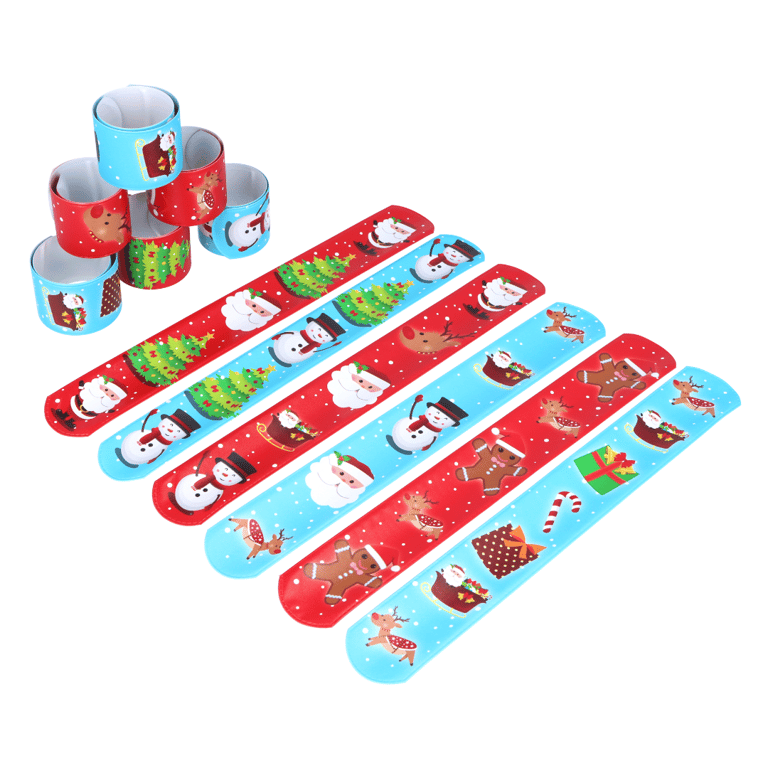 Christmas Snap Bracelets with Assorted Festive Designs - Holiday Jewelry Gift Idea