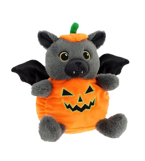 16cm Keeleco Plush Cat & Bat Costume in Pumpkin Outfit - Halloween Costume for Kids