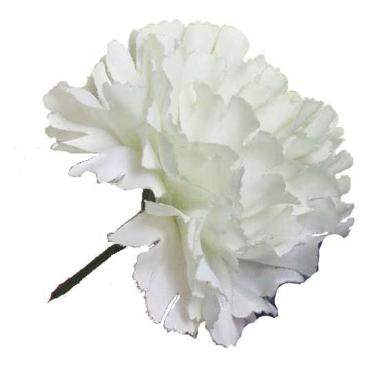 White Single Carnations - 12 Stems Wedding Flowers Bouquet Arrangement