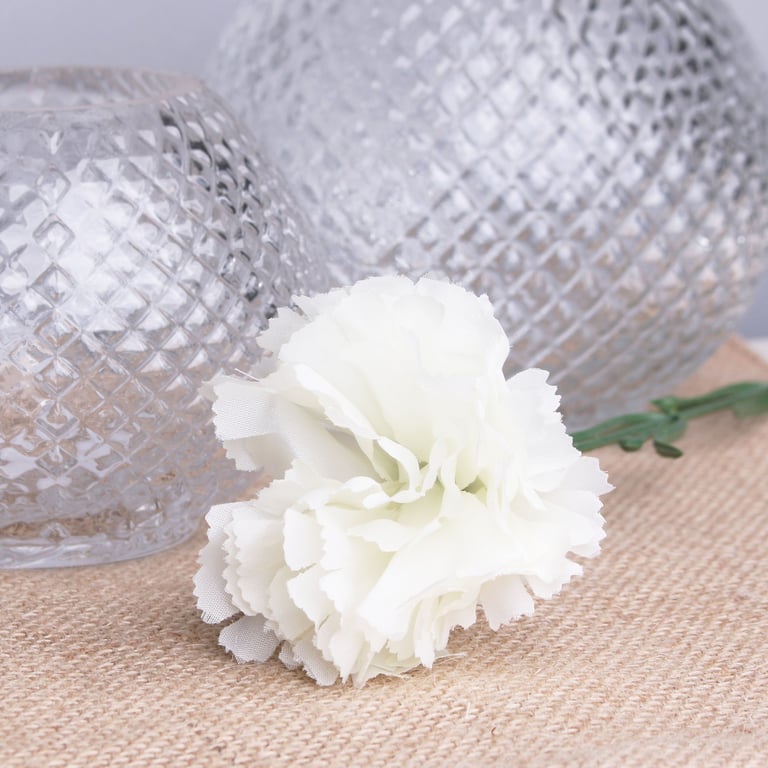 Ivory Carnations - 12 Stems Wedding Flowers Bouquet, Timeless Floral Arrangement for Home Decor