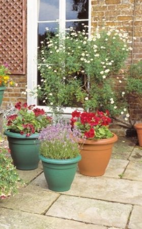 Stewart 40cm Palladian Planter - Green Ceramic Garden Decor for Outdoor Spaces