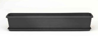 60cm Black Stewart Terrace Trough - Outdoor Garden Planter Box