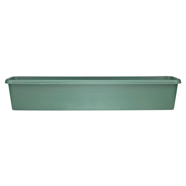 Stewart 80cm Green Terrace Trough - Large Outdoor Plant Container & Patio Planter Box