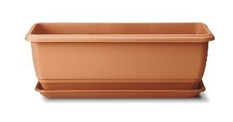 Stewart 50cm Terracotta Balconniere Trough - Outdoor Garden Planter Container