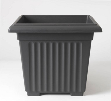 Stewart Corinthian 40cm Black Square Planter - Modern Home & Garden Decoration