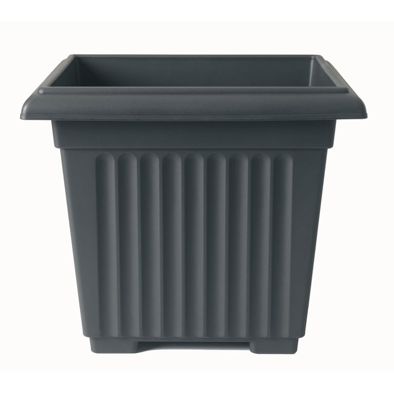 Stewart Corinthian 40cm Black Square Planter - Modern Home & Garden Decoration