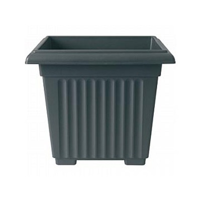 Stewart Corinthian 40cm Black Square Planter - Modern Home & Garden Decoration