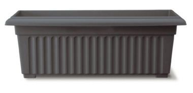 Stewart 70cm Corinthian Style Black Trough Planter for Home and Garden Decor